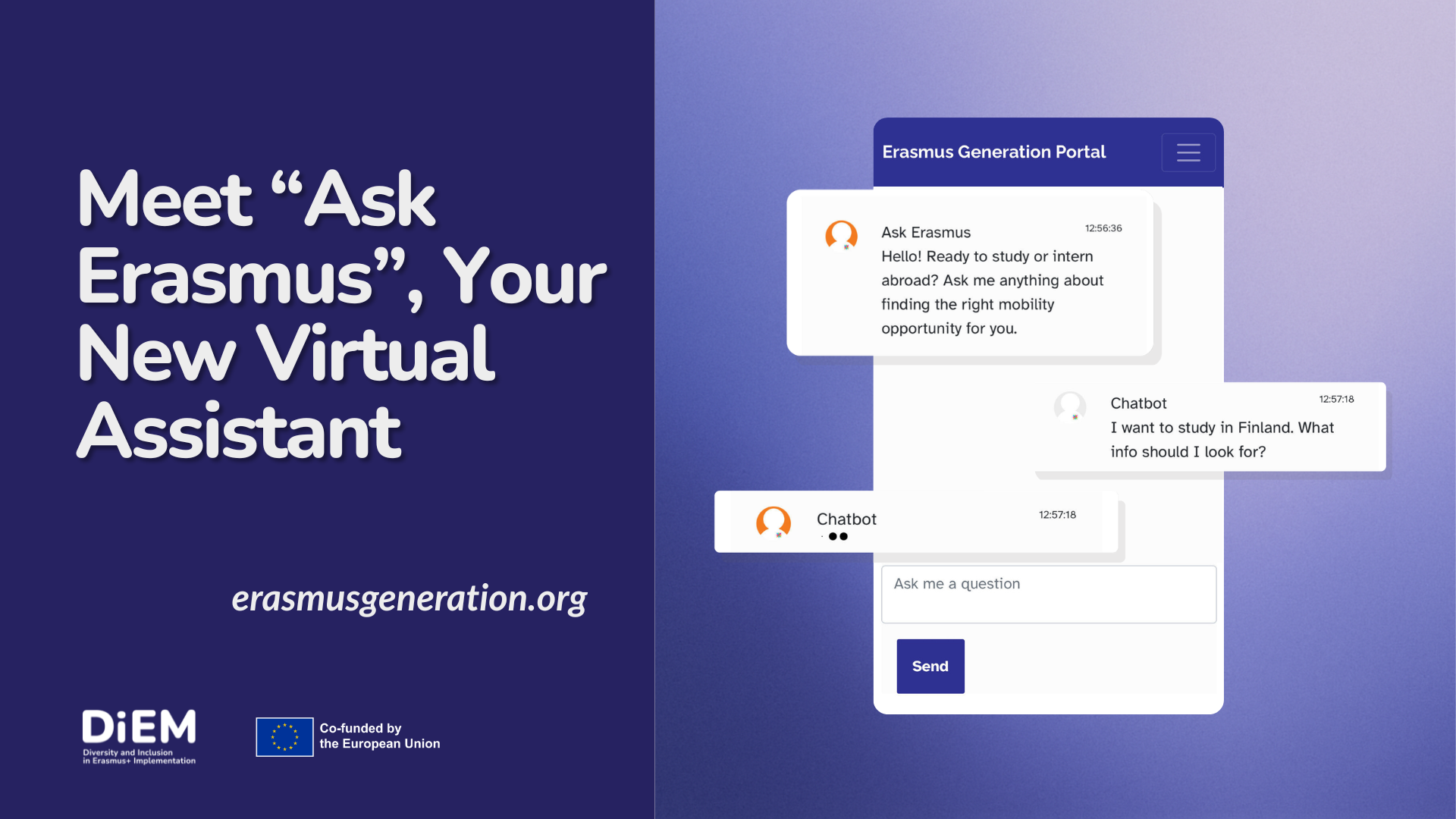 News item cover image with news title and screenshot of the virtual assistant